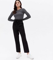 New Look Black Belted High Waist Trousers